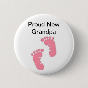 Proud New Grandpa 6 Cm Round Badge