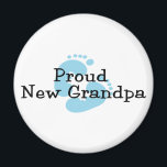 Proud New Grandpa Baby Girl Footprints Magnet<br><div class="desc">Our Proud New Grandpa T-shirt design is available with blue or pink baby footprints for a baby girl or baby boy.  Our baby footprint new grandparent  announcement design is available on tees,  shirts,  sweatshirts,  tote bags,  hats,  buttons,  mugs & more.</div>