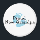 Proud New Grandpa Baby Girl Footprints Magnet<br><div class="desc">Our Proud New Grandpa T-shirt design is available with blue or pink baby footprints for a baby girl or baby boy. Our baby footprint new grandparent announcement design is available on tees, shirts, sweatshirts, tote bags, hats, buttons, mugs & more.</div>