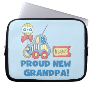 Proud New Grandpa Car It's a Boy Gifts Laptop Sleeve