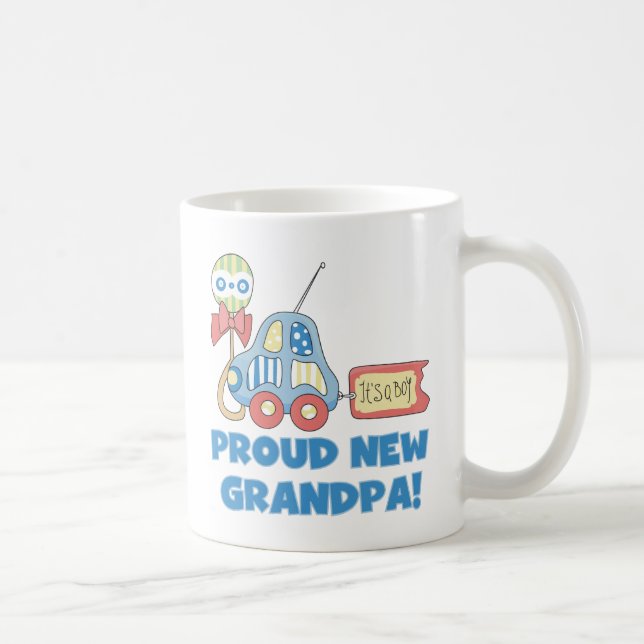 Proud New Grandpa It's a Boy TShirts and Gifts Coffee Mug (Right)