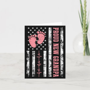 Proud New Grandpa New Girl Baby Fathers Day Card