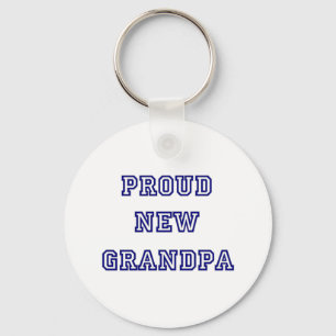 Proud New Grandpa-University Text Tshirts Key Ring