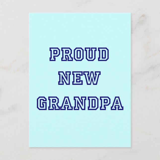 Proud New Grandpa-University Text Tshirts Postcard (Front)