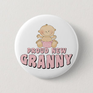 PROUD NEW Granny T-Shirt 6 Cm Round Badge