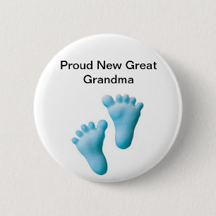 Proud New Great Grandma 6 Cm Round Badge