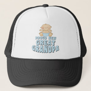 PROUD NEW Great Grandpa Boy Trucker Hat
