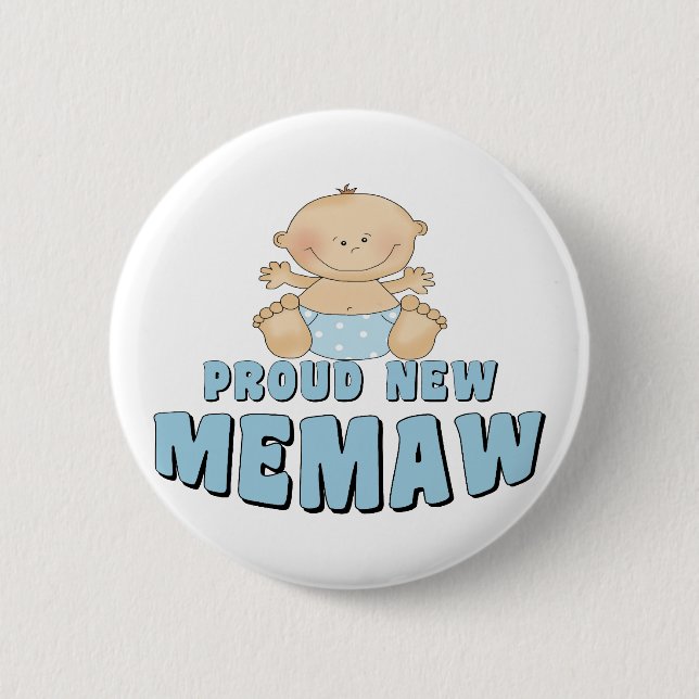 PROUD NEW Memaw T-Shirt 6 Cm Round Badge (Front)