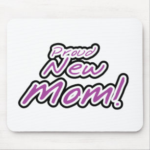 Proud New Mum Purple Text Tshirts and Gifts Mouse Mat