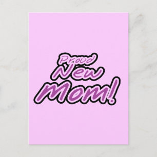 Proud New Mum Purple Text Tshirts and Gifts Postcard