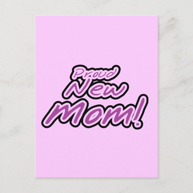 Proud New Mum Purple Text Tshirts and Gifts Postcard (Front)