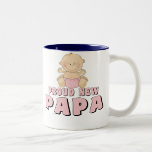 PROUD NEW Papa Boy Two-Tone Coffee Mug