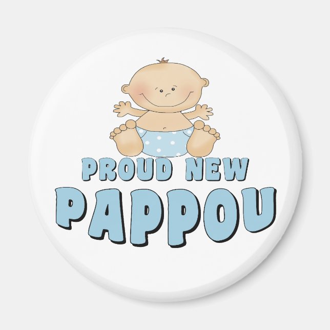 PROUD NEW Pappou Boy Magnet (Front)
