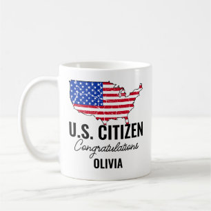 Proud New U.S. Citizen – American Map  Coffee Mug