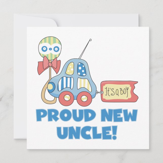 Proud New Uncle Car It's a Boy Gifts Announcement (Front)
