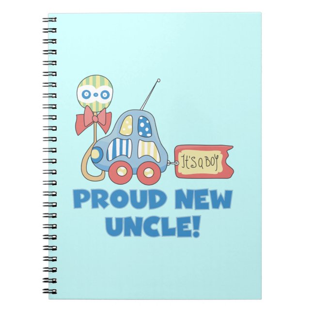 Proud New Uncle Car It's a Boy Gifts Notebook (Front)