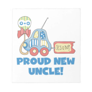 Proud New Uncle Car It's a Boy Gifts Notepad