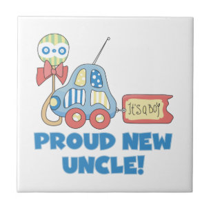 Proud New Uncle Car It's a Boy Gifts Tile