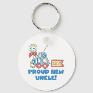 Proud New Uncle It's a Boy Tshirts and Gifts Key Ring