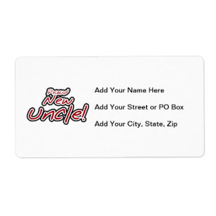 Proud New Uncle Red and Black Text Gifts