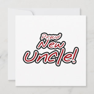 Proud New Uncle Red and Black Text Gifts