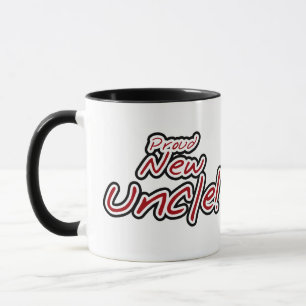 Proud New Uncle - Red and Black Text Mug
