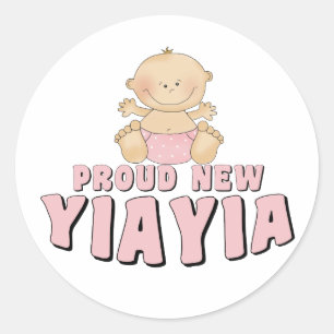 PROUD NEW YiaYia T-Shirt Classic Round Sticker