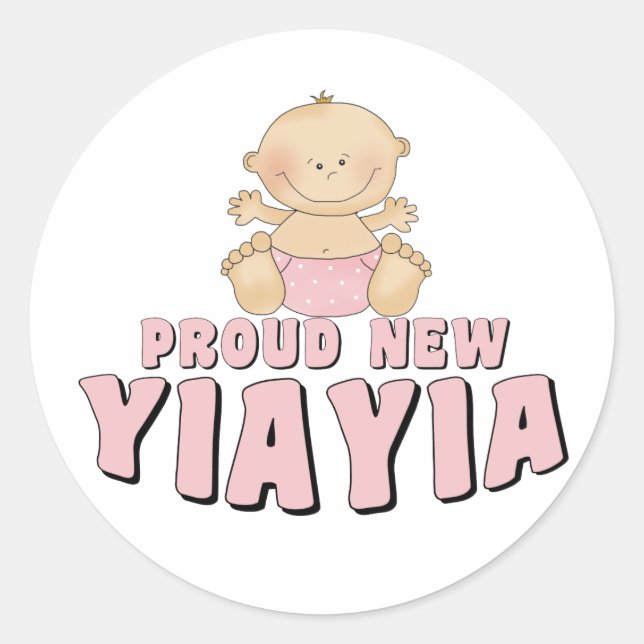 PROUD NEW YiaYia T-Shirt Classic Round Sticker (Front)