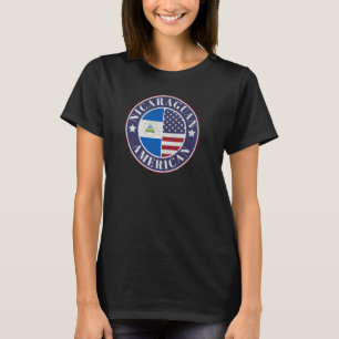 Proud Nicaraguan-American Badge - Nicaragua Flag T-Shirt