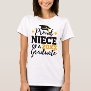 Proud Niece of a 2022 graduate black gold tassel T-Shirt