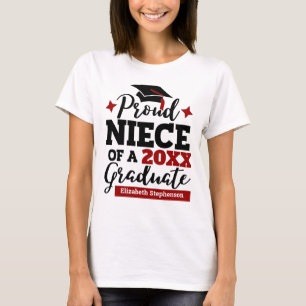 Proud Niece of a 2022 graduate black red tassel T-Shirt