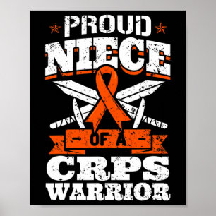 Proud Niece Of A Crps Warrior Rsd Awareness Ribbon Poster
