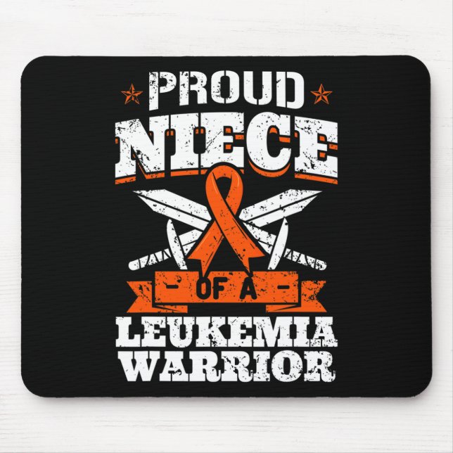Proud Niece Of A Leukaemia Warrior Awareness Blood Mouse Mat (Front)