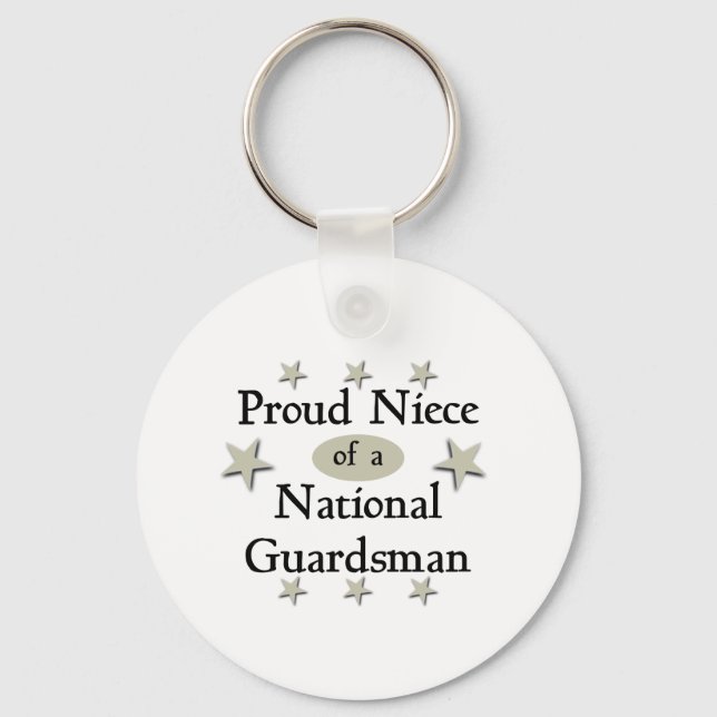 Proud Niece of a National Guardsman Key Ring (Front)