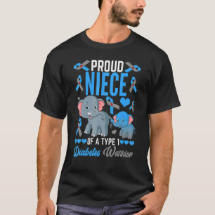 Proud Niece Of A Type 1 Diabetes Elephants Support T-Shirt