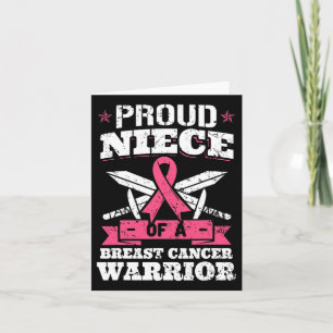 Proud Niece Of Breast Cancer Warrior Pink Awarenes Card