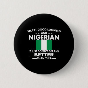 Proud Nigerian Flag Nigeria Heritage Roots Men And 6 Cm Round Badge