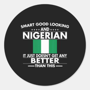 Proud Nigerian Flag Nigeria Heritage Roots Men And Classic Round Sticker