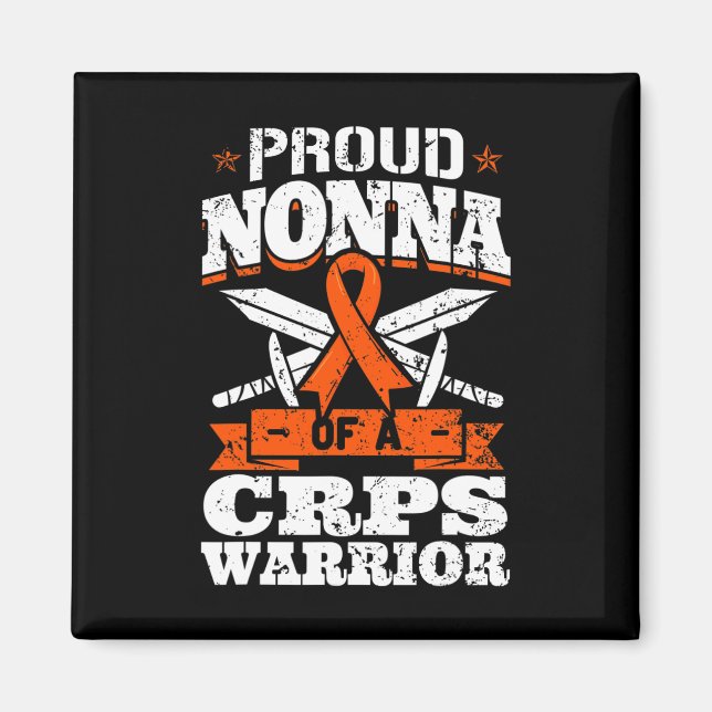 Proud Nonna Of A CRPS Warrior RSD Awareness Ribbon Magnet (Front)