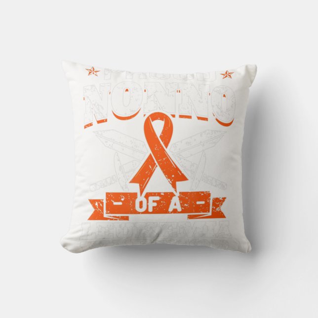 Proud Nonno Of A Leukaemia Warrior Grandpa Awarene Cushion (Front)