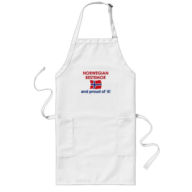 Proud Norwegian Bestemor (Grandmother) Long Apron (Front)