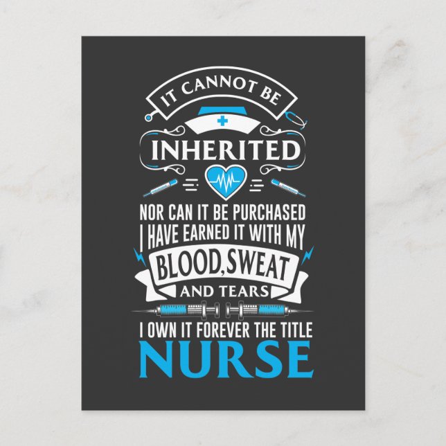 Proud Nurse Graduation Gift RN Hospital Life Postcard (Front)