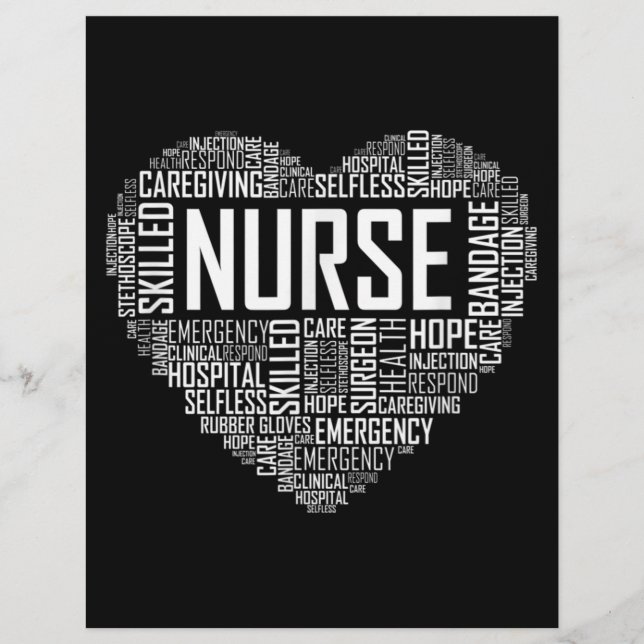 Proud Nurse Heart Love Appreciation Custom Letterhead (Front)