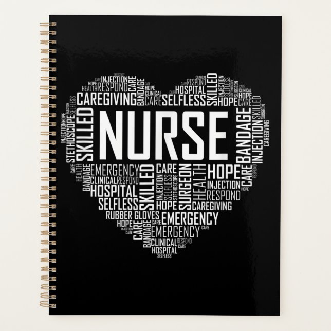 Proud Nurse Heart Love Appreciation Planner (Front)