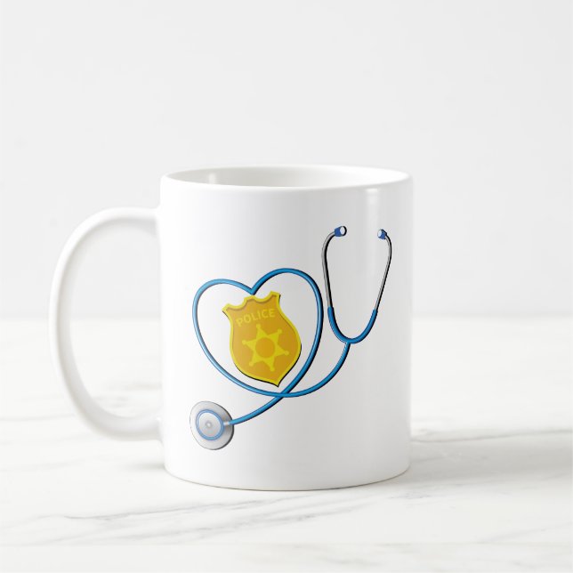 Proud Nurse Police Officer Couples Coffee Mug (Left)