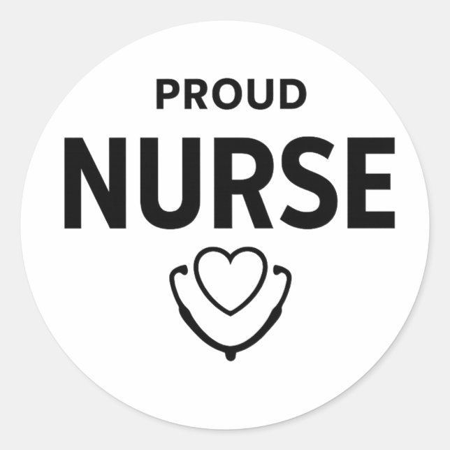 Proud Nurse Sticker – Minimal Medical Design (Front)