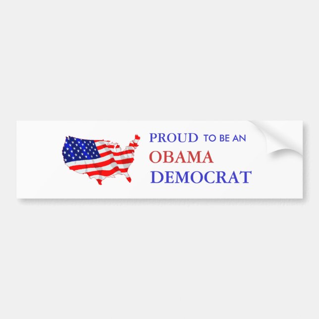 Proud Obama Democrat Bumper Sticker (Front)