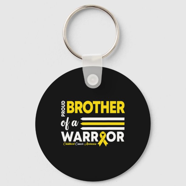 Proud Of A Brother Warrior Childhood Cancer Awaren Key Ring (Front)