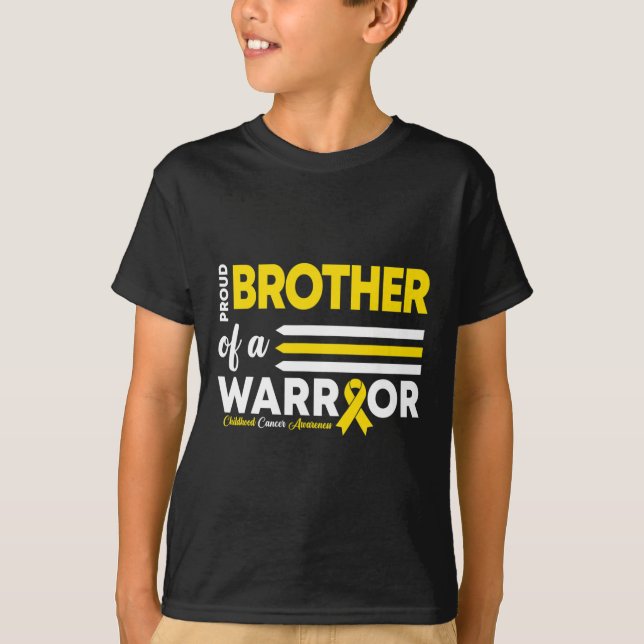 Proud Of A Brother Warrior Childhood Cancer Awaren T-Shirt (Front)