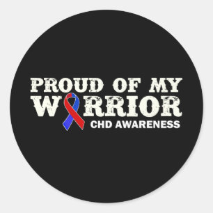 Proud Of A Heart Warrior Chd Awareness Congenital Classic Round Sticker